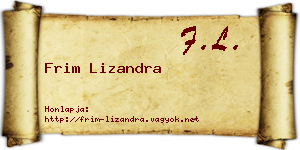 Frim Lizandra névjegykártya